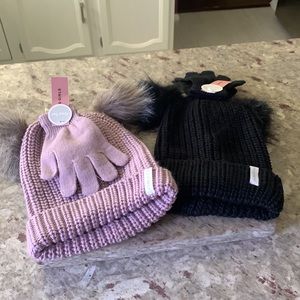 BCBG girls Knit hat and gloves two sets
